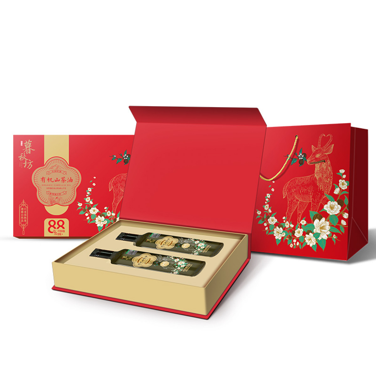 （自营2）暮秋坊山茶油礼盒双支礼盒装 （山茶油500ml*2） 硒都恩施原产非转基因 低温冷榨 富硒 食用茶籽油