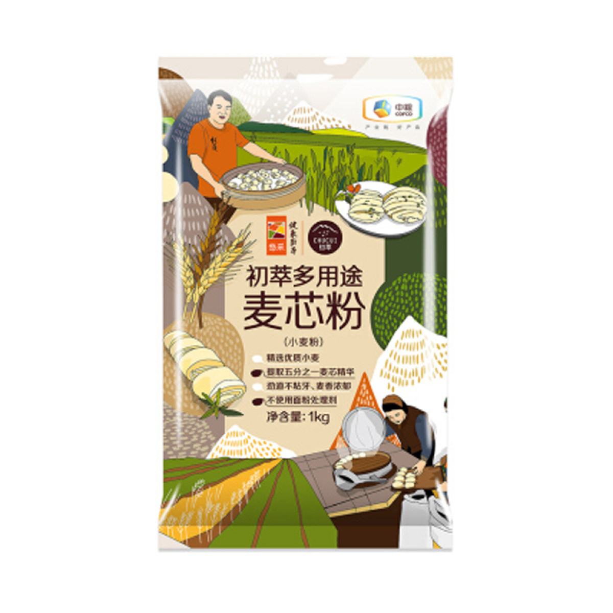（中合誉品）初萃多用途麦芯粉1kg 麦芯粉 面粉