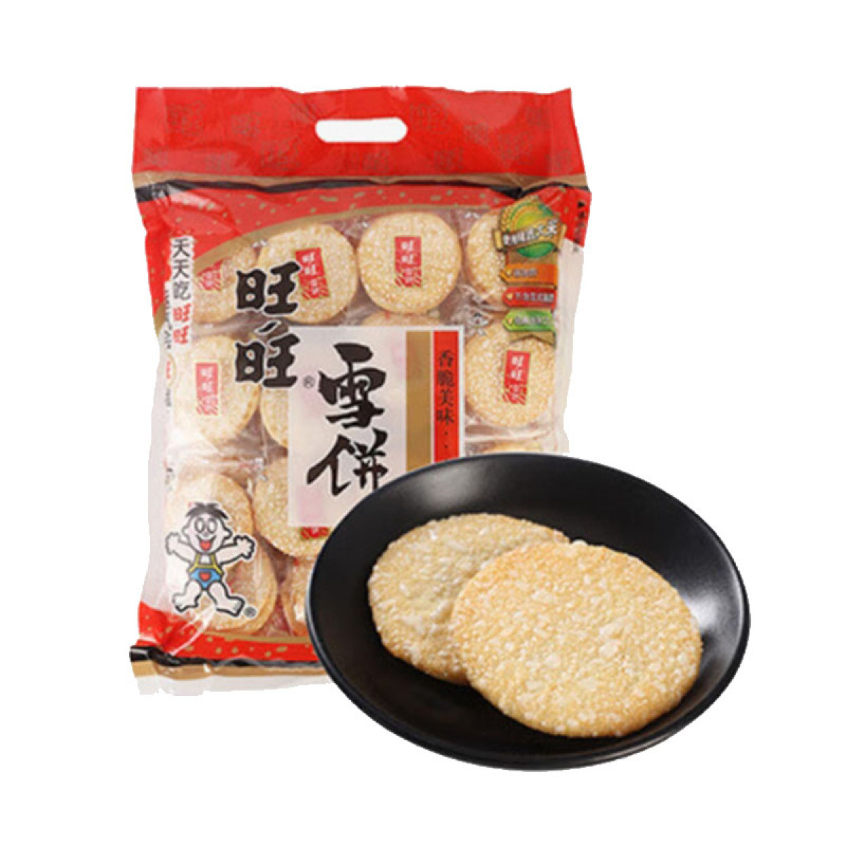 （中百）旺旺雪饼500g，休闲米制膨化非油炸休闲食品