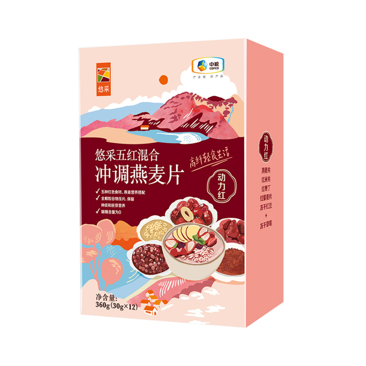 （中合誉品）中粮悠采五红混合冲调燕麦片360g 营养代餐 冲调谷物