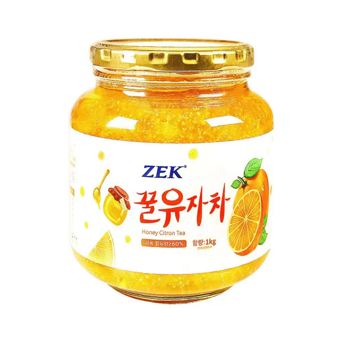 （中合誉品）ZEK蜂蜜柚子茶1kg 果茶饮料 蜜炼果酱冲饮 韩国进口