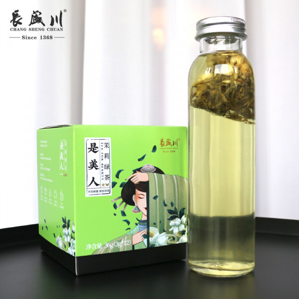 （鑫鼎长盛川）长盛川 是美人系列花茶（四种口味） 3g*12包 茉莉绿茶 玫瑰苹果花茶 桂香红枣茶 蜜桃黑茶