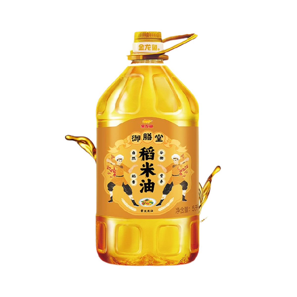 （健康快车）金龙鱼御膳堂稻米油5L 健康烹饪桶装食用油米糠油家用5升桶装油