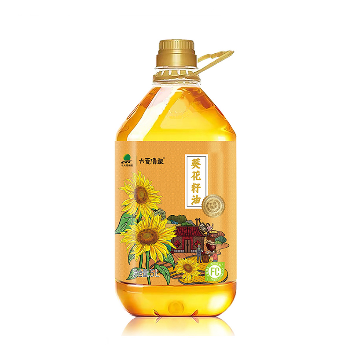 （汇景缘）北大荒 大荒清泉葵花籽油5L 清淡低油烟富含亚油酸维生素E脱壳物理压榨食用油