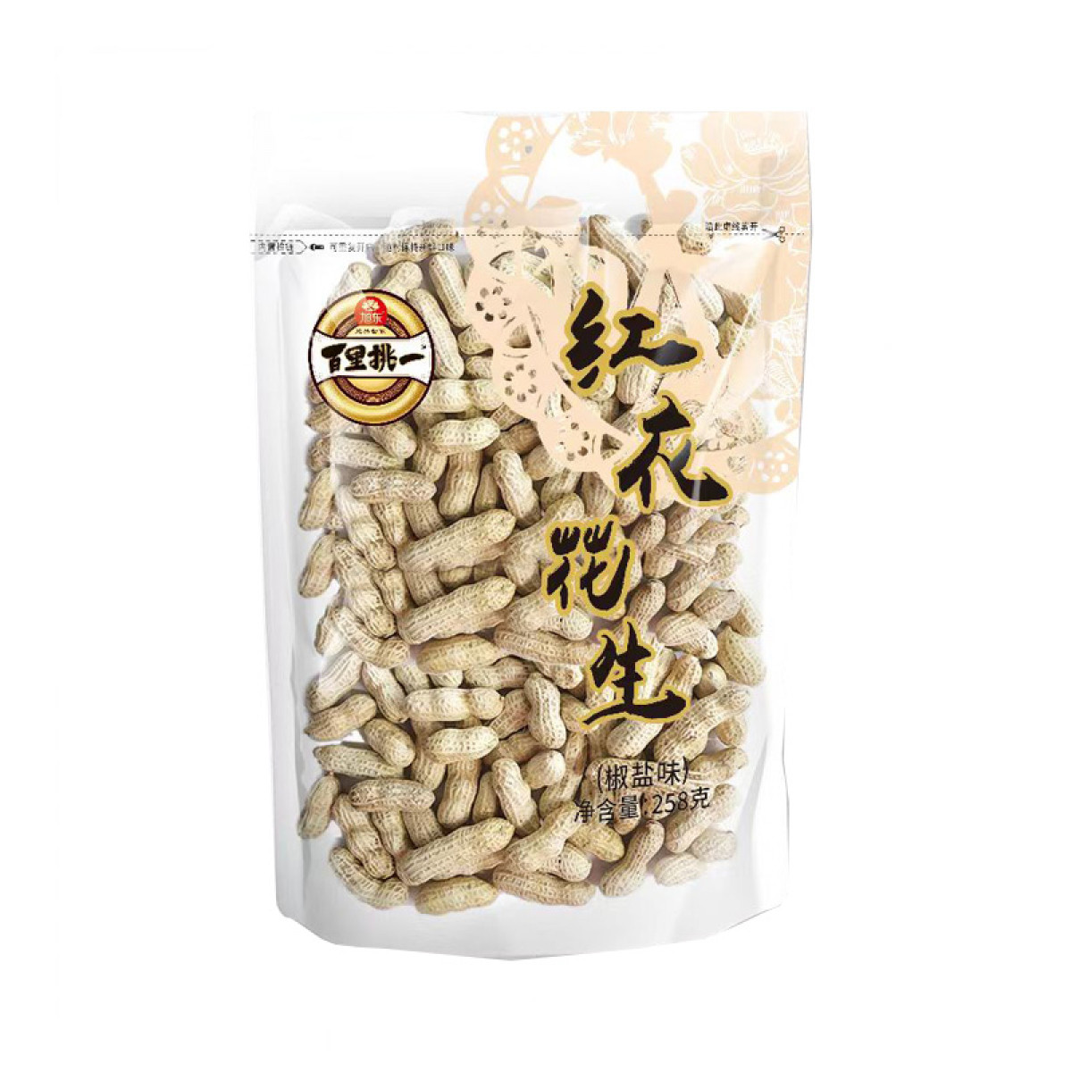 （中合誉品）旭东百里挑一 椒盐味红衣花生258g 香酥水煮红衣花生炒货