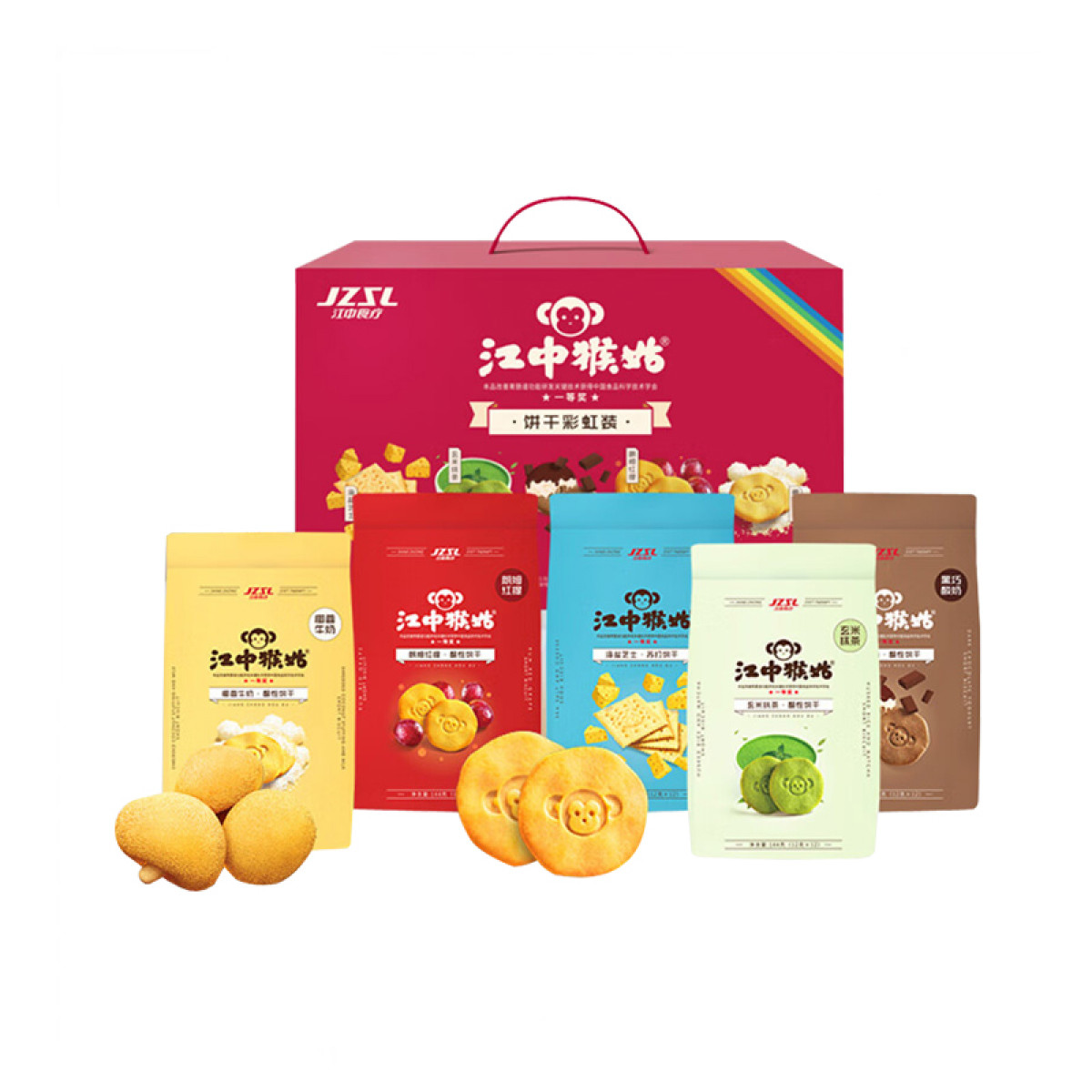 （中合誉品）江中猴姑饼干彩虹装720克 猴头菇早餐中老年人食疗健康零食营养早餐