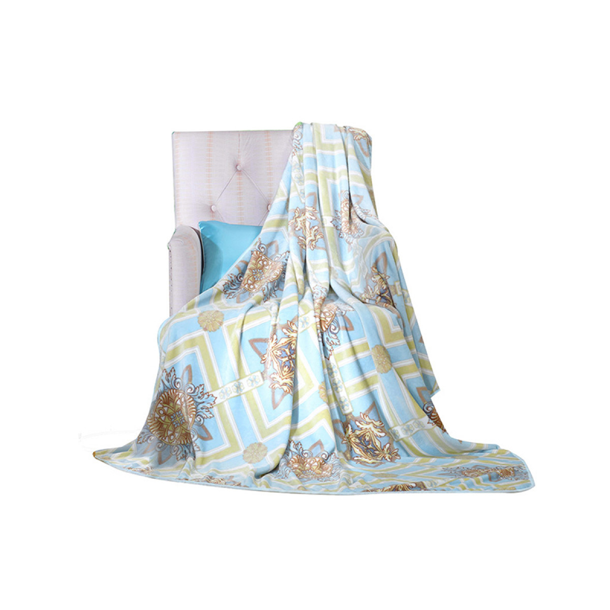 （汇景缘）富安娜法兰绒毯-伊斯菲尔 （180*200cm）保暖毯法兰绒毯双人盖毯被沙发午睡毯加绒保暖盖毯