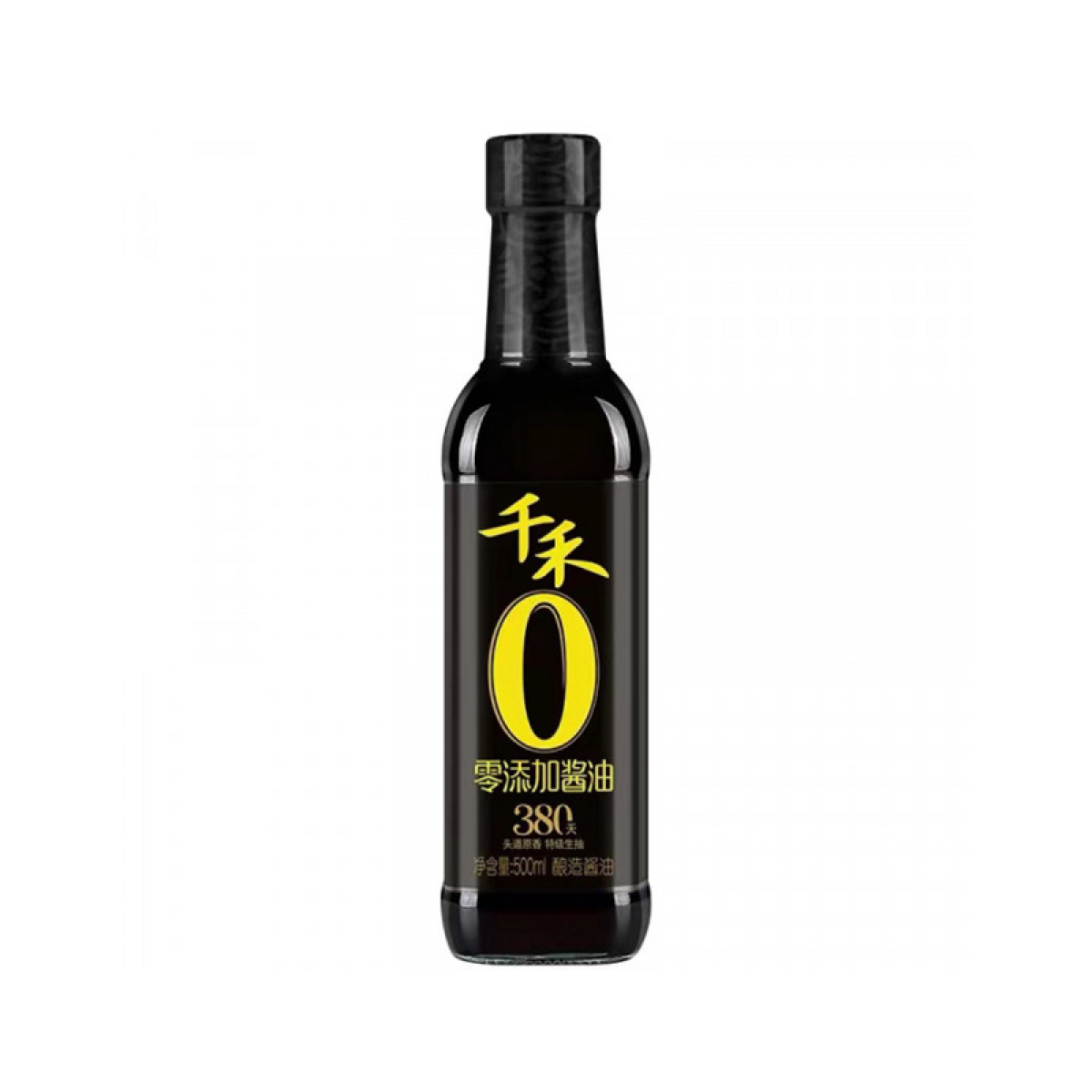 （中百）千禾零添加头道原香380天特级生抽酱油500ml家庭必备