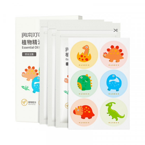 （中百）润本叮叮 植物精油贴 恐龙王国36片装   润本叮叮植物精油贴幼儿宝宝孕妇户外驱蚊喷雾防蚊虫叮咬袋装贴纸
