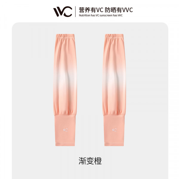 （超运·禾贸）VVC SWEET焕彩防晒冰袖渐变橙   防晒袖套女护臂手套冰丝凉感渐变运动护袖夏季防紫外线遮阳