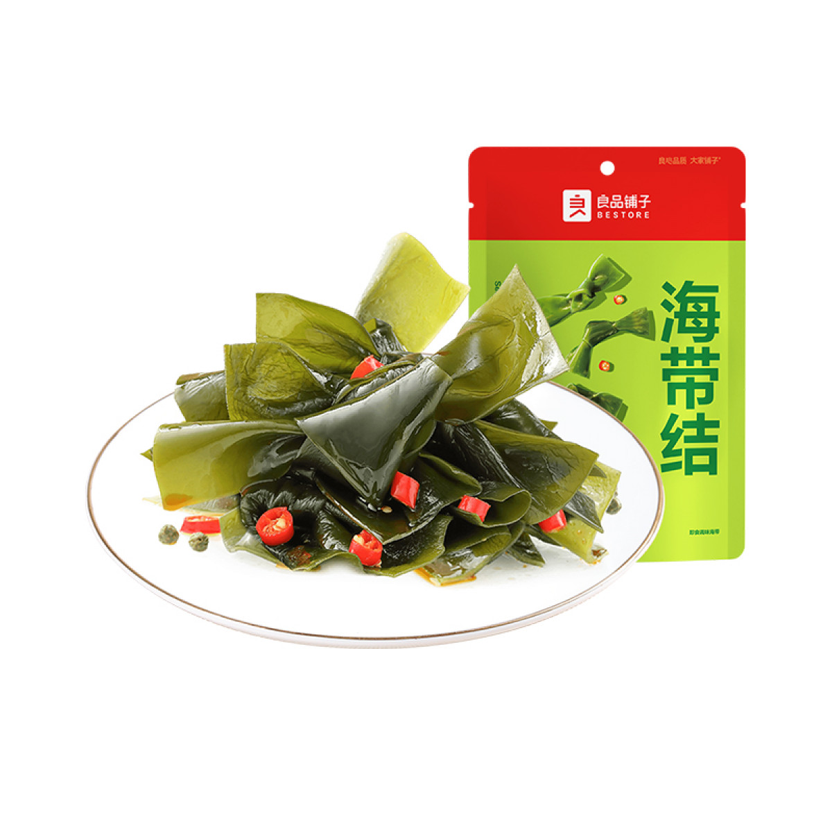 （健康快车）良品铺子海带结(香辣味)126g*4  即食海带宅家追剧办公室下午茶早餐佐餐