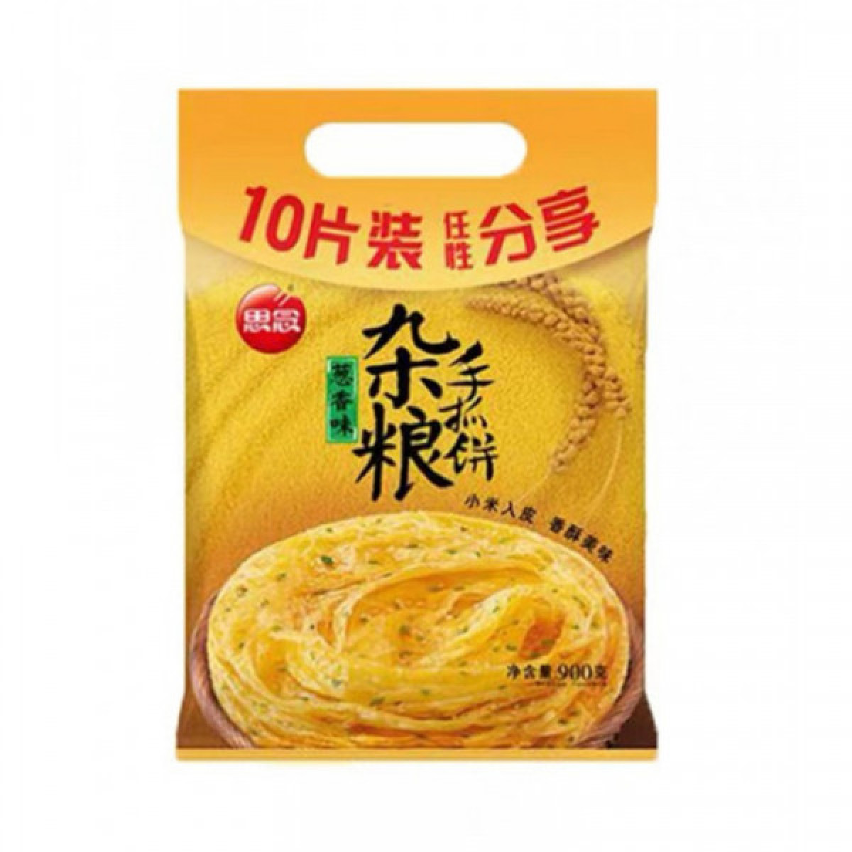 （中百）思念葱香味杂粮手抓饼900g家庭装手抓饼面饼皮葱油饼早餐冷冻半成品煎饼
