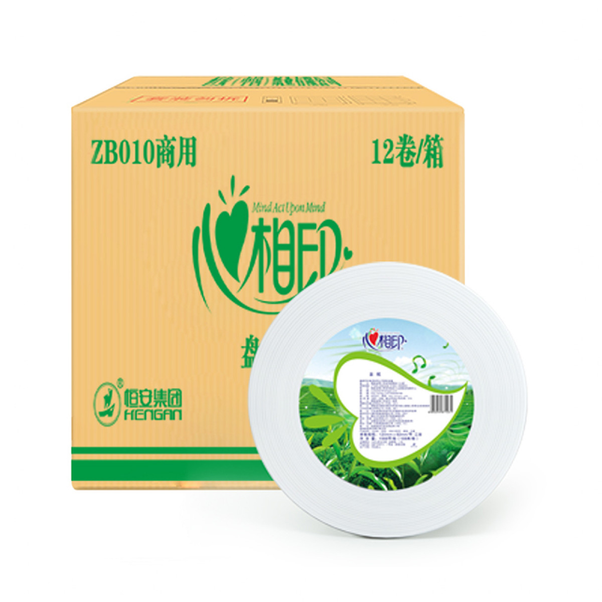 （超运·禾贸）ZB010（箱装）商用茶语三层188米大盘纸卫生纸（12卷）  商用大盘纸卫生纸厕纸酒店宾馆