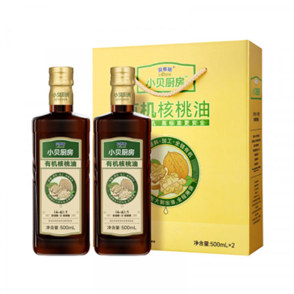 （巨邦佑）BH+贝蒂斯小贝厨房有机核桃油500ml*2礼盒