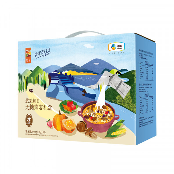 （中合誉品）悠采每日无糖冲调麦片礼盒900g 无糖麦片无糖食品冲饮营养早餐