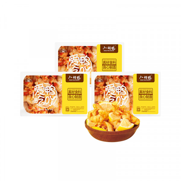 （巨邦佑）BJ+小胡鸭柠檬酸辣去骨凤爪200g*3 卤味即食零食