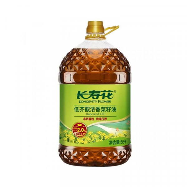 （中百）长寿花低芥酸菜籽油5L非转基因物理压榨家用食用植物油