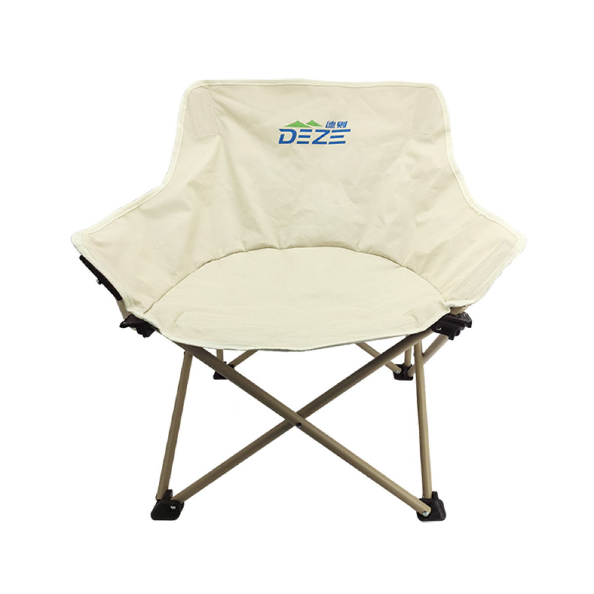 （康恩）德则户外折叠便携式钢管露营椅休闲椅米色DEZ-ZDY06