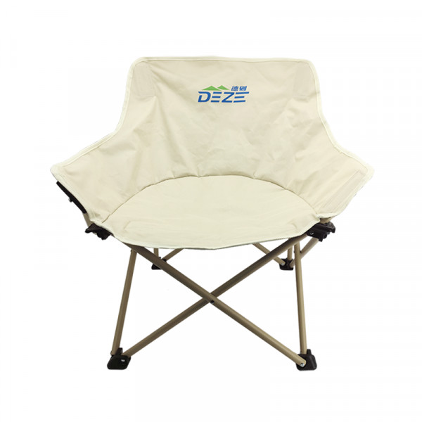 （康恩）德则户外折叠便携式钢管露营椅休闲椅米色DEZ-ZDY06