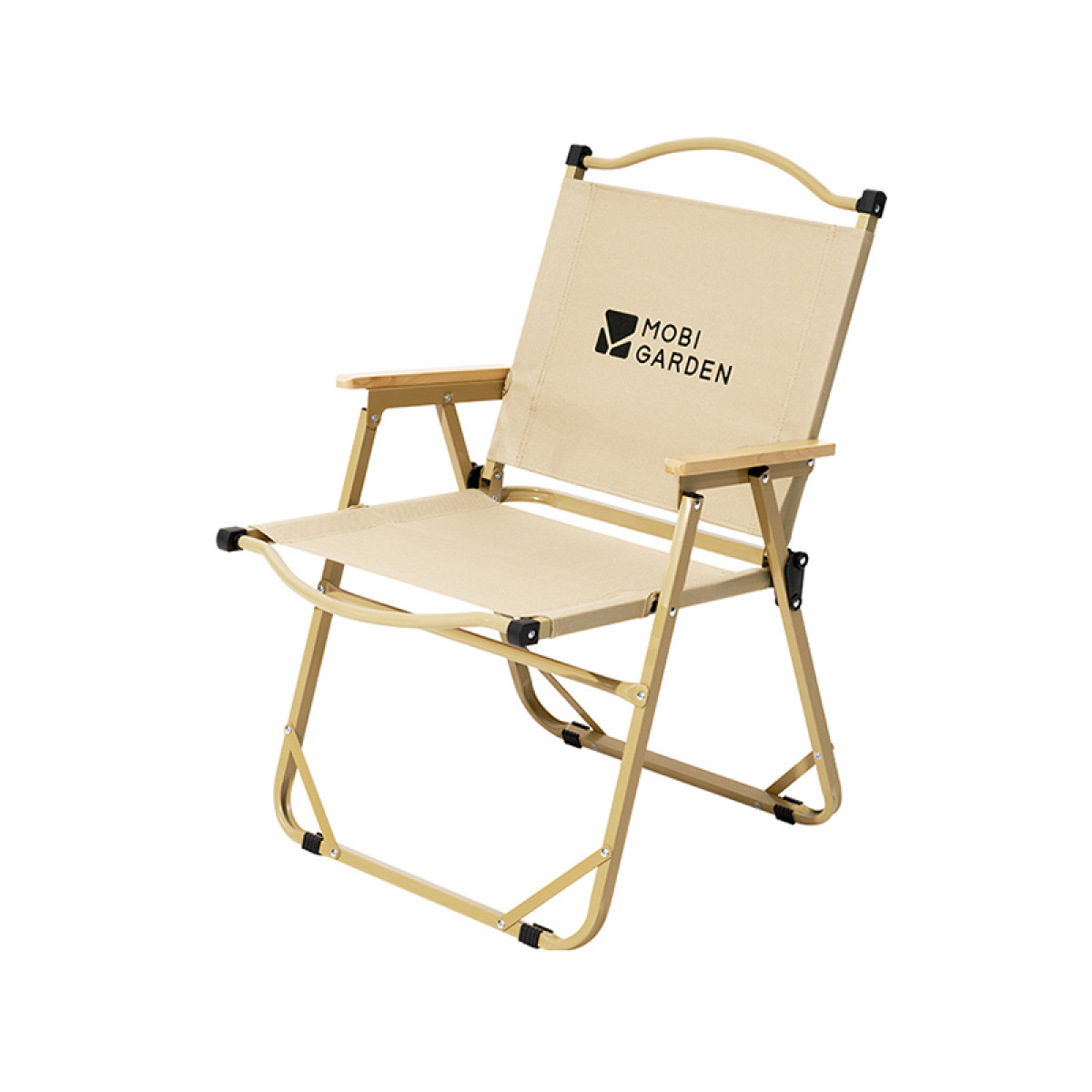 （巨邦佑）BJ+牧高笛山川铁质折叠高背椅细沙黄NX22665038 户外露营便携克米特椅折叠靠背椅