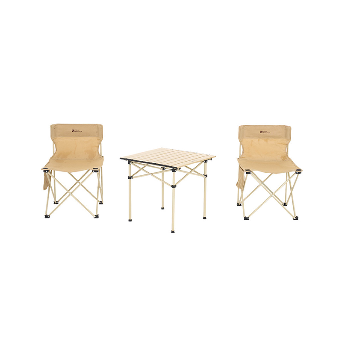 （巨邦佑）BJ+牧高笛一桌两椅套装JT NX25665010和风沙 折叠易携稳固耐用分体式折叠设计