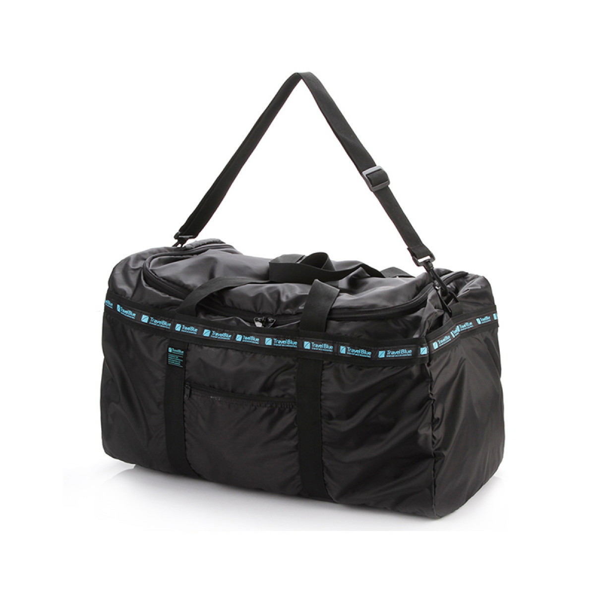（超运·禾贸）英国蓝旅Travel Blue特大型旅行折叠袋064 黑色  大容量旅行背包折叠单肩斜挎手提包户外皮肤包商务旅行收纳包60L