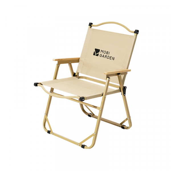 （巨邦佑）BJ+牧高笛山川铁质折叠高背椅细沙黄NX22665038 户外露营便携克米特椅折叠靠背椅