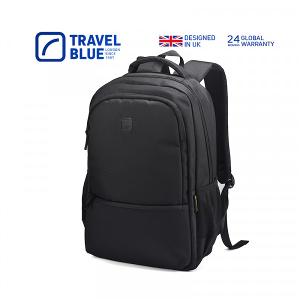 （超运·禾贸）英国蓝旅Travel Blue双肩背包-精英3060黑色  多隔层轻便旅游出差旅行包简约休闲商务背包16英寸笔记本电脑背包