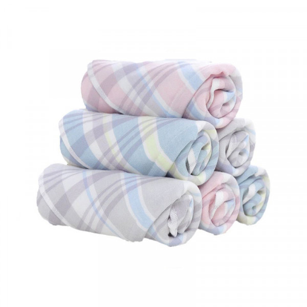 （中科惠橙）非遗 · 百布堂苏格兰格棉柔方巾 35*35cm 5条