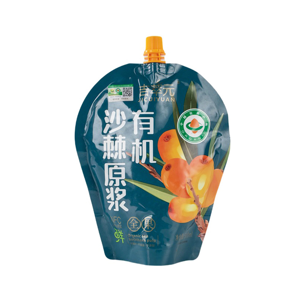 （巨邦佑）BJ+吉萃元有机沙棘全果原浆500ml 新疆益生元有机沙棘鲜果原浆不提籽不提油