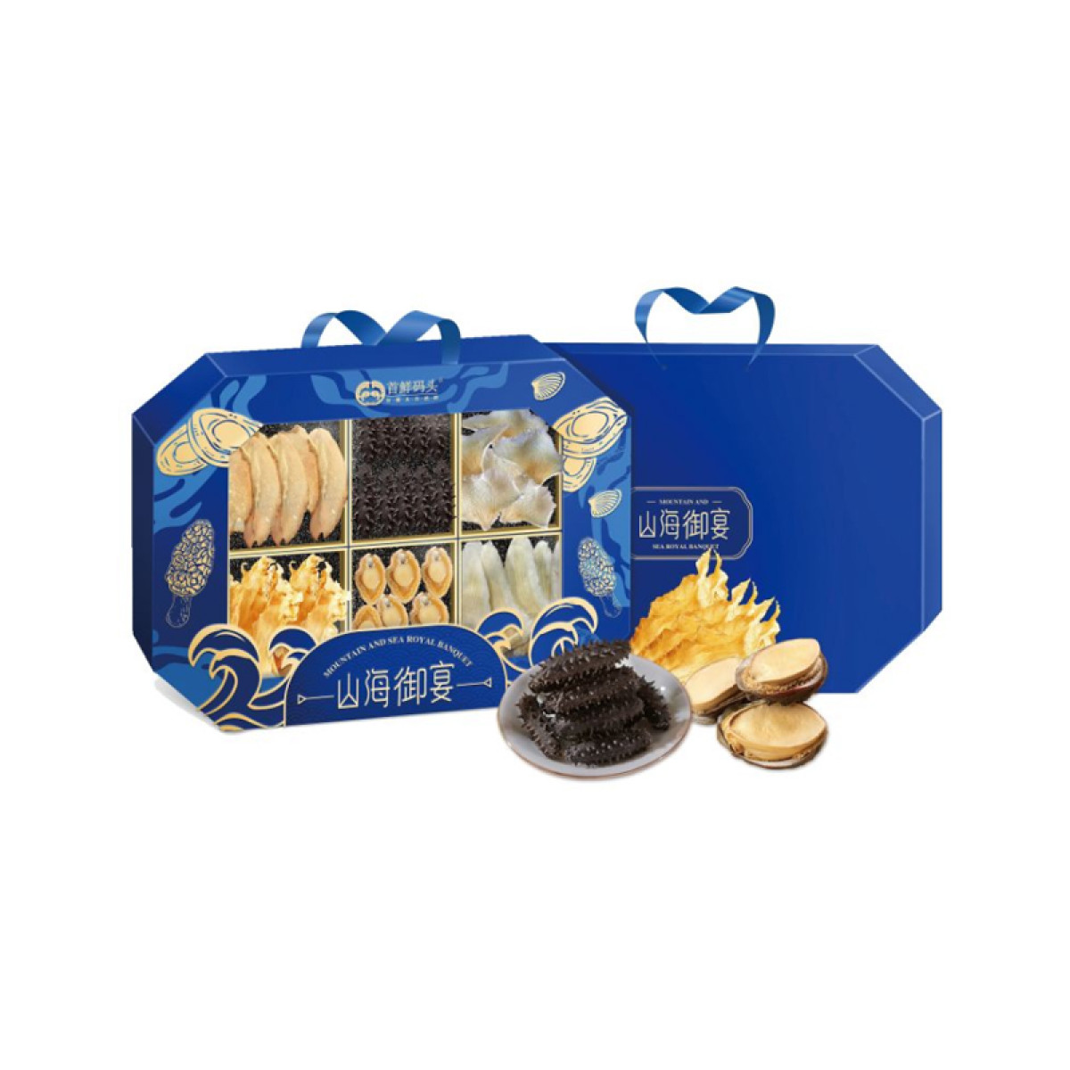 （巨邦佑）BJ+首鲜码头 干海鲜礼盒(六六大顺) 300g 海味过节送礼海参鲍鱼鱼胶干贝礼品