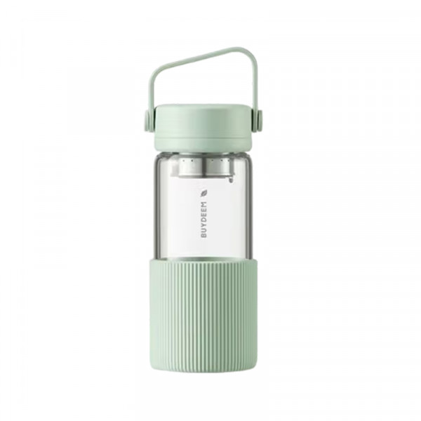 （汇景缘）北鼎 茶蓝玻璃随手杯DG45A3 新硅胶套版  470ml 男女高颜值车载便携随手杯 办公室泡茶杯