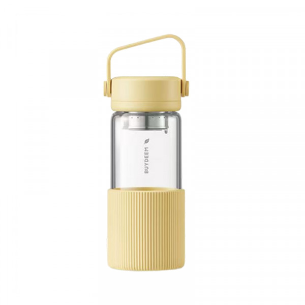 （汇景缘）北鼎 茶蓝玻璃随手杯DG45A3 新硅胶套版  470ml 男女高颜值车载便携随手杯 办公室泡茶杯