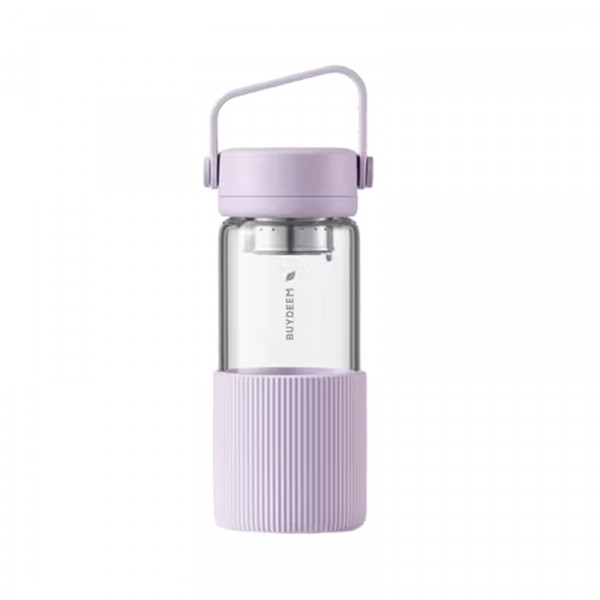 （汇景缘）北鼎 茶蓝玻璃随手杯DG45A3 新硅胶套版  470ml 男女高颜值车载便携随手杯 办公室泡茶杯