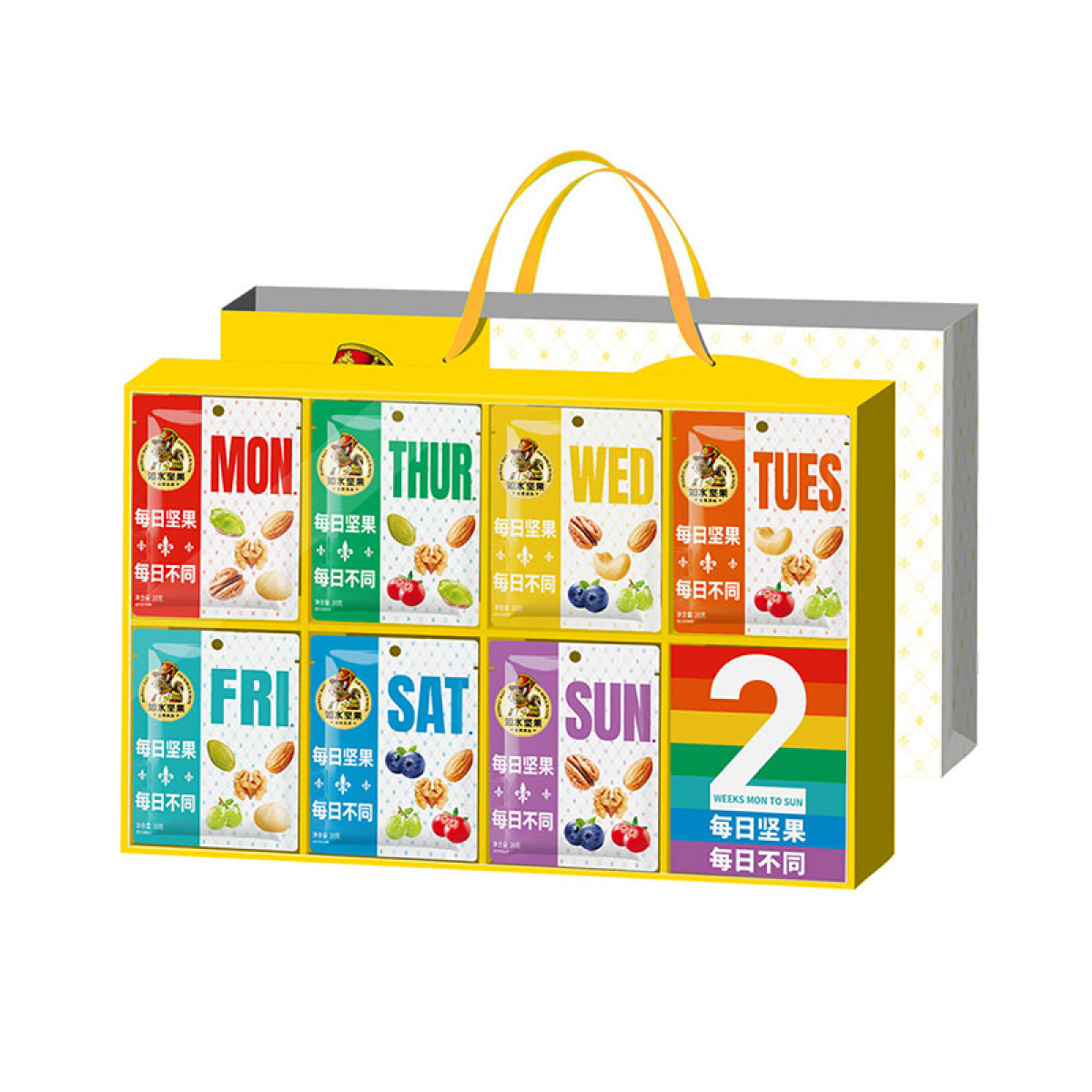 （超运·禾贸）如水每日坚果每日不同（2周装）280g  健康休闲食品零食下午茶点 每日坚果每日不同