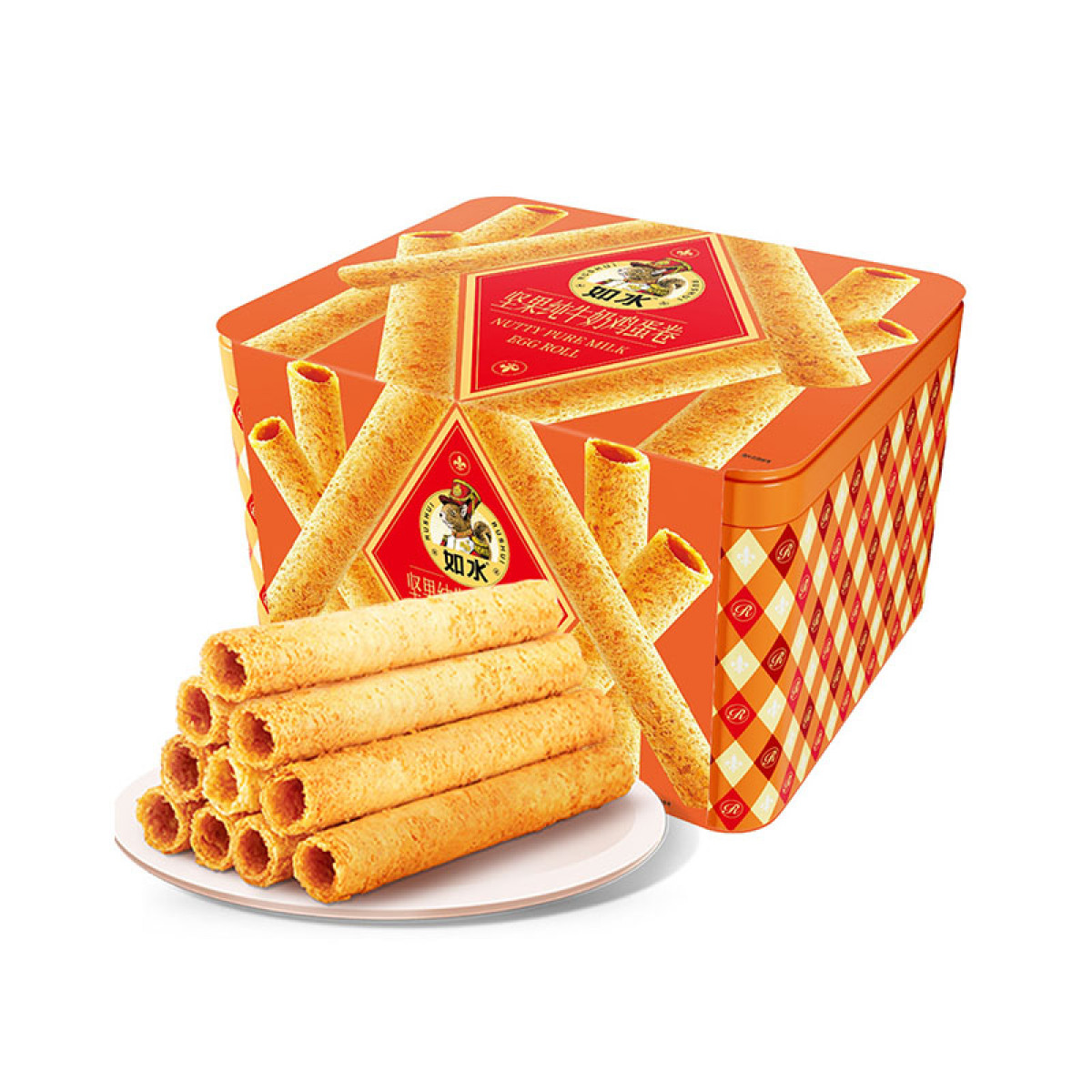 （超运·禾贸）如水坚果纯牛奶鸡蛋卷468g  曲奇早餐代餐儿童老年人休闲零食