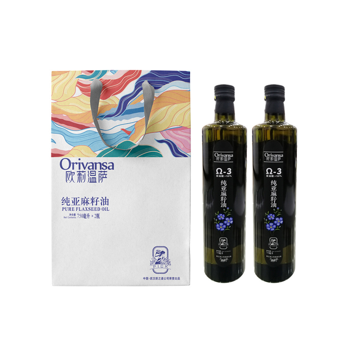 （巨邦佑）BJ+厨道 欧莉温萨纯亚麻籽油750ml*2 精选优质原料营养健康美味食用油