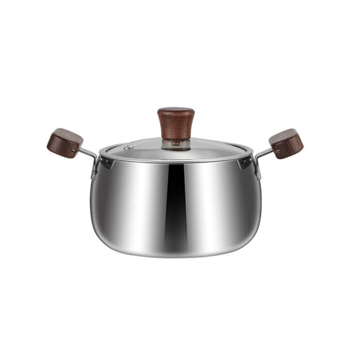 （巨邦佑）BJ+物芯质造 316L迷你小汤锅 实木防烫手柄不锈钢小汤锅易清洗