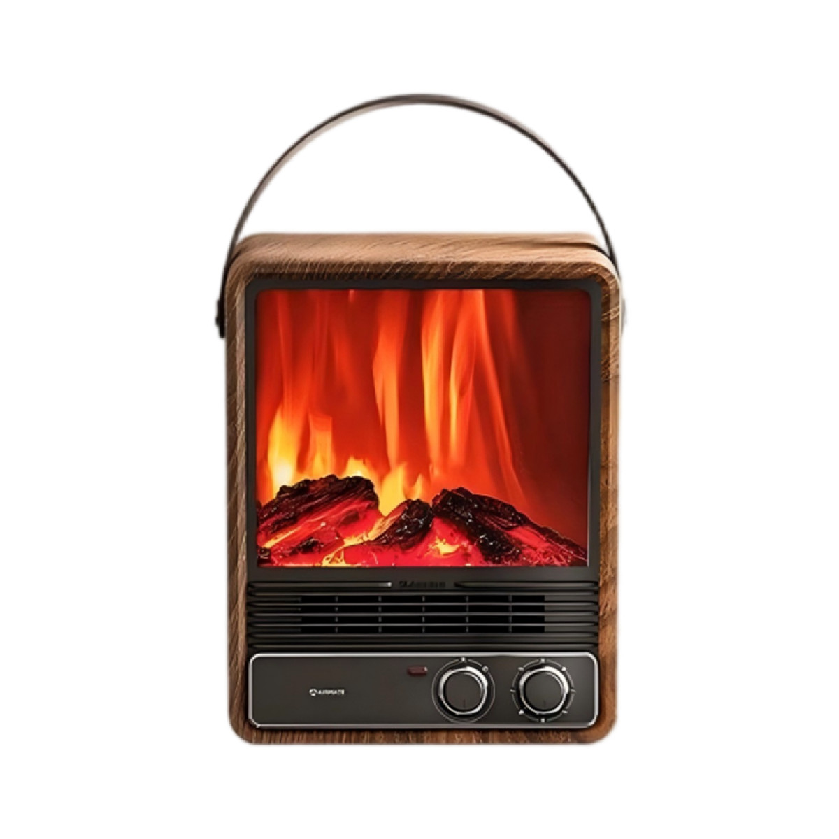 （康恩）艾美特HT15-K2壁炉取暖器仿真火焰降噪节能电暖器室内小型烤火炉机械控制暖风机 木纹色1500W