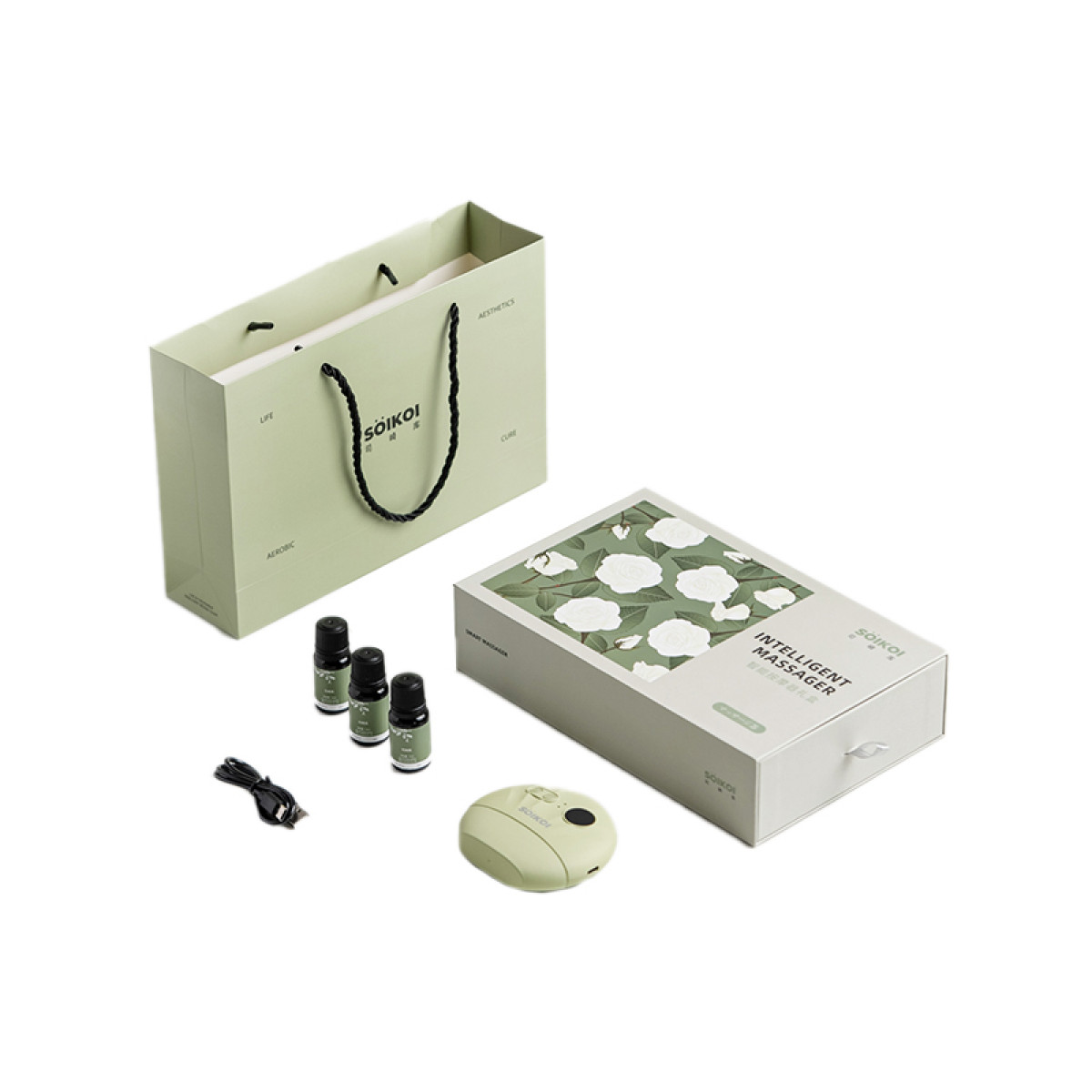 （巨邦佑）BJ+SOIKOI司崎库 智能按摩器礼盒 S13 砭石推刮肩颈按摩