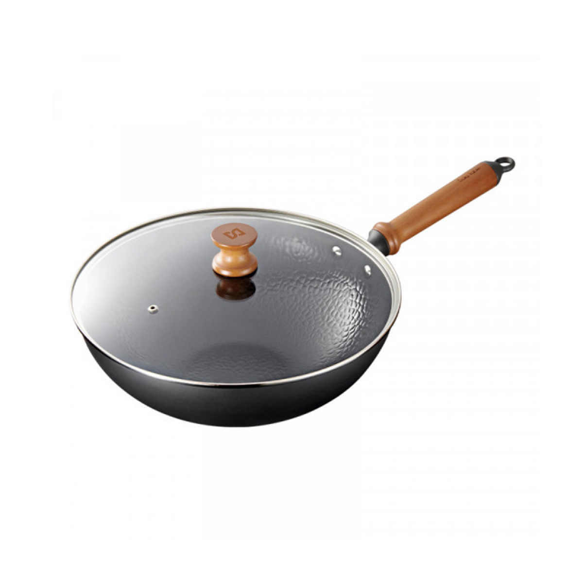 （世星阳光）+WY苏拉食光 磐纹不粘炒锅32cm  SL-CT32F1 深层氮氧技术 铁锅提升6倍防锈能力