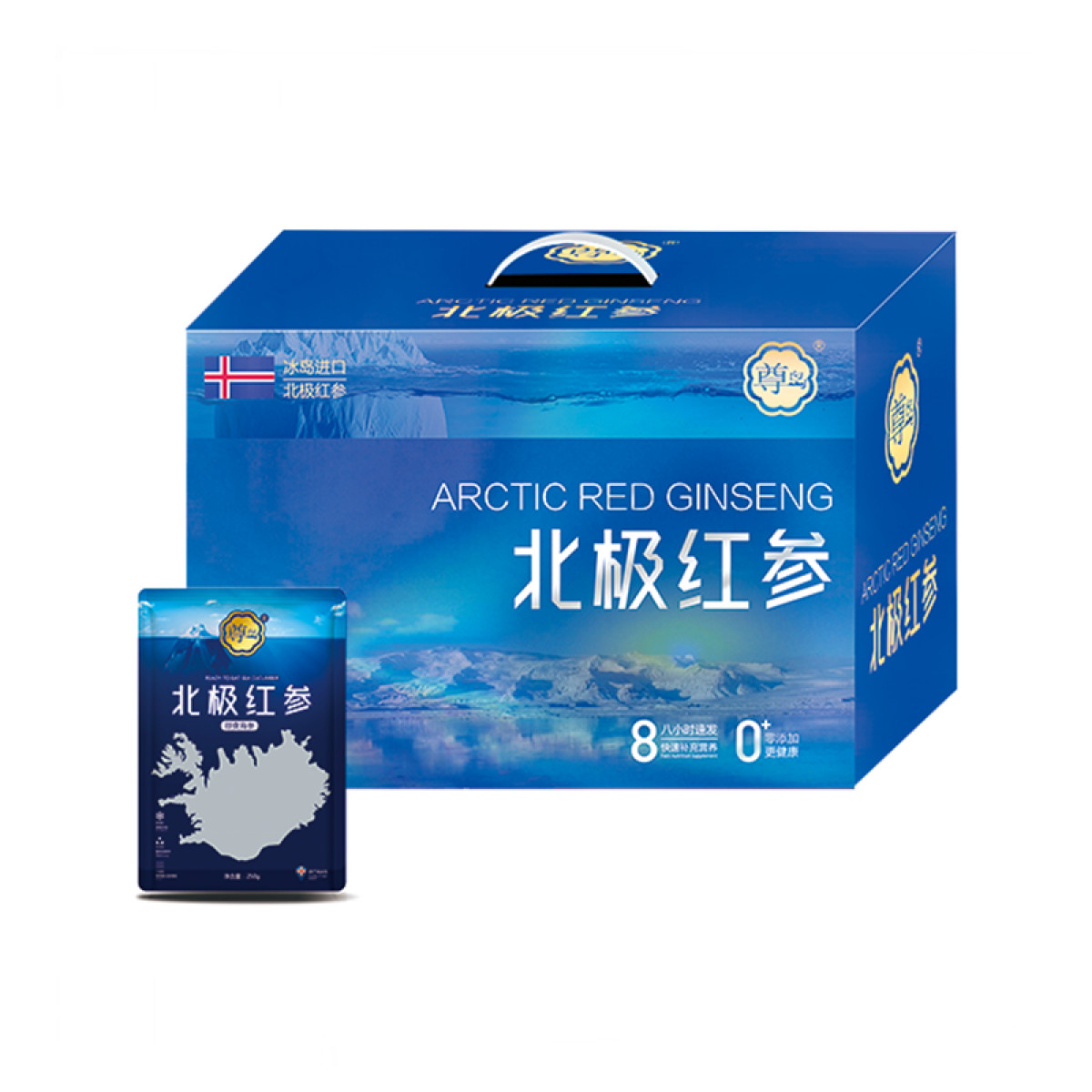 （中合誉品）尊岛北极红参250g 进口即食 营养丰富