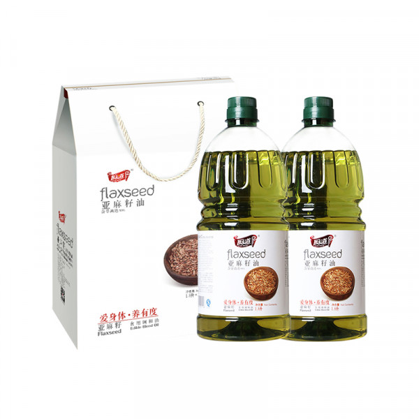 （巨邦佑）BJ+厨道 亚麻籽油礼盒1.8L*2 精选优质原料营养健康美味食用油