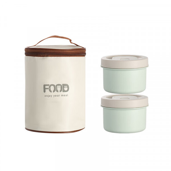 （巨邦佑）BJ+物芯质造Fucos饭盒 便当盒套装陶瓷内胆可进微波炉加热