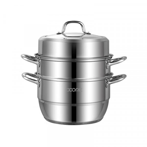 （巨邦佑）BJ+物芯质造米利MIVI不锈钢匠味三层蒸锅 304食品级炉具通用