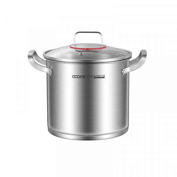 （巨邦佑）BJ+物芯质造奥林OVIV直身特高炖汤锅28cm 6L一锅多用炉具通用