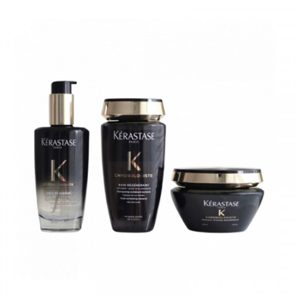 （世星阳光）+卡诗黑钻钥源洗护组合3件套 洗发水250ml+护发油100ml+发膜200ml 护发柔顺生日礼物圣诞礼物