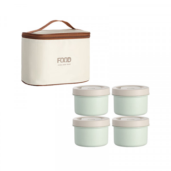 （巨邦佑）BJ+物芯质造Fucos饭盒 便当盒套装陶瓷内胆可进微波炉加热