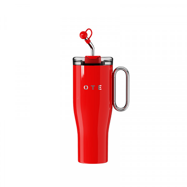 （巨邦佑）BJ+OTE吸管保温杯 1200ml 欧堤巨无霸大容量冰霸杯保温保冷杯316不锈钢吸管水杯高颜值礼物
