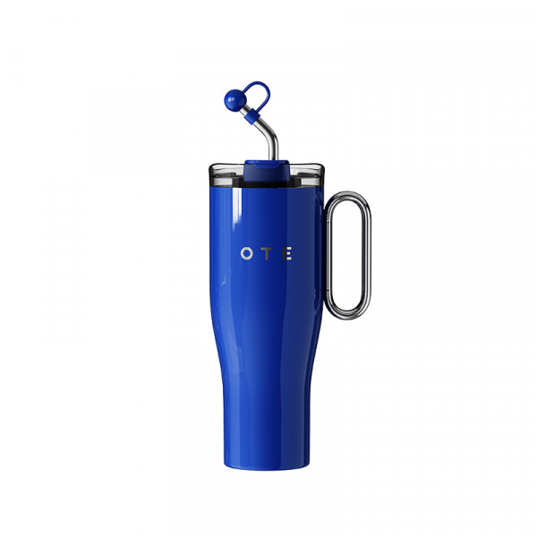 （巨邦佑）BJ+OTE吸管保温杯 1200ml 欧堤巨无霸大容量冰霸杯保温保冷杯316不锈钢吸管水杯高颜值礼物